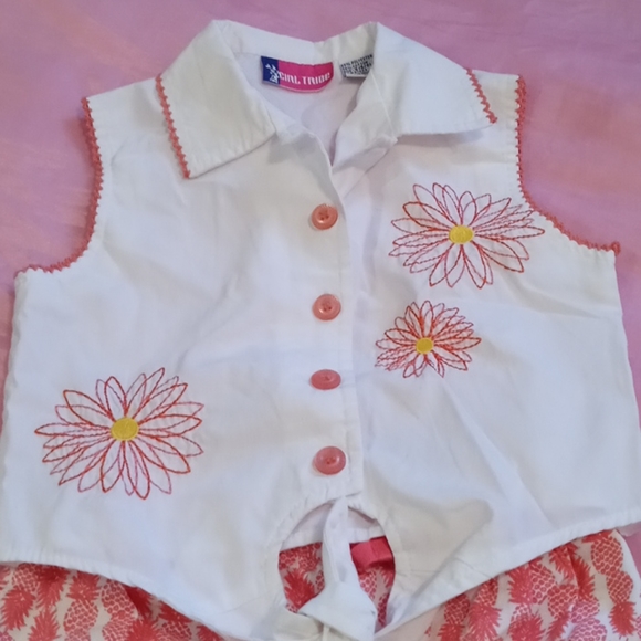 Button Down sleeveless Girls Shirt - Picture 2 of 10